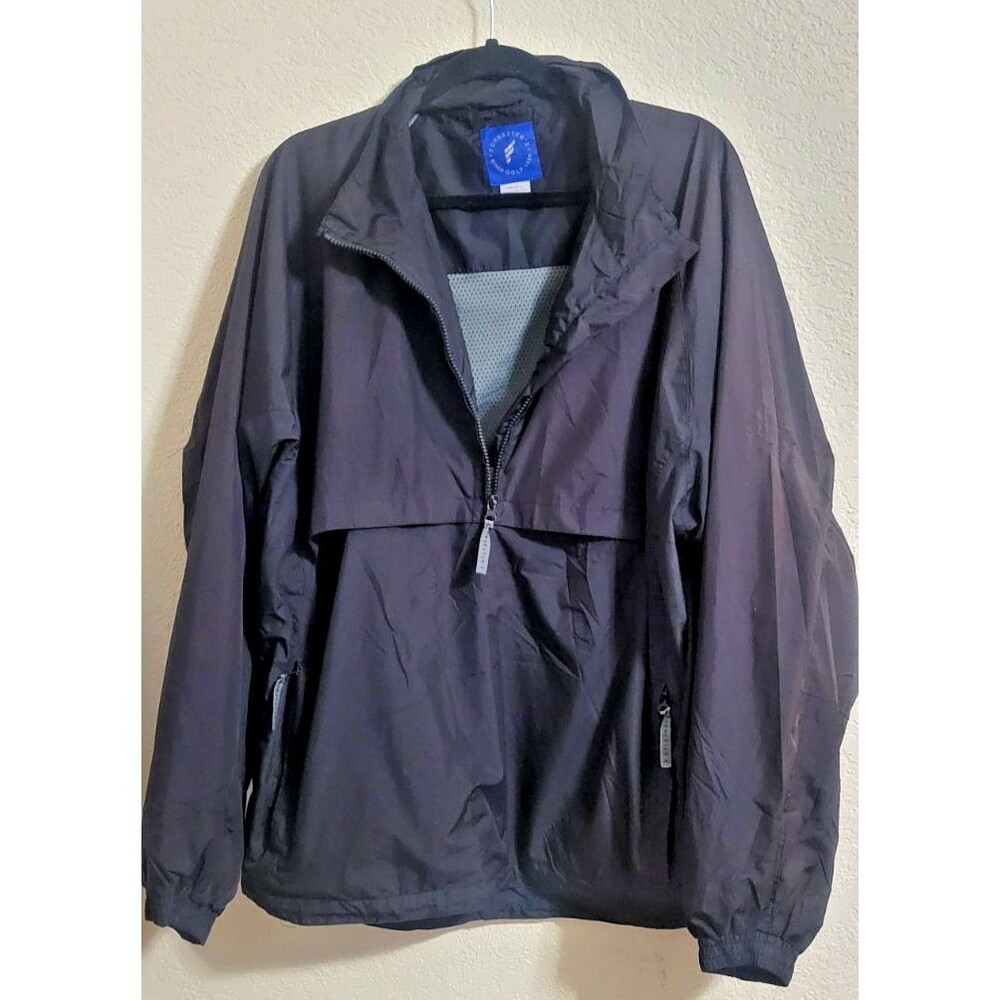 Forresters Golf Jacket Coat Large Black Pullover Lined
